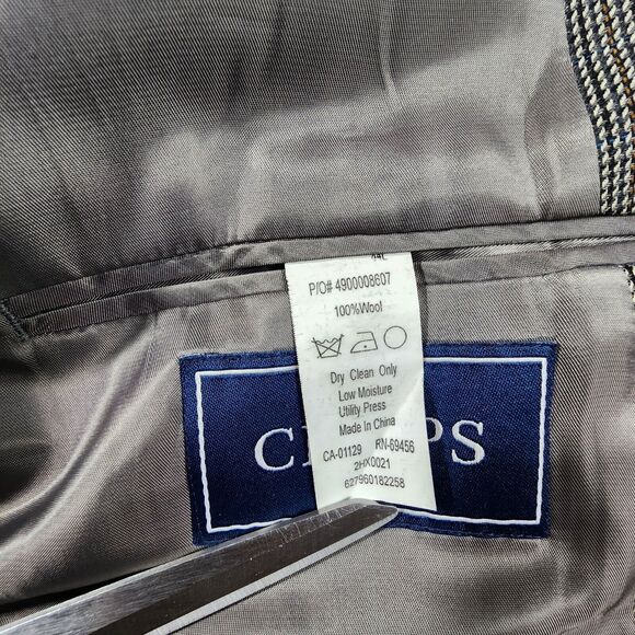 Chaps Ralph Lauren Mens Blazer Sport Coat Wool Houndstooth 44L - Picture 8 of 13